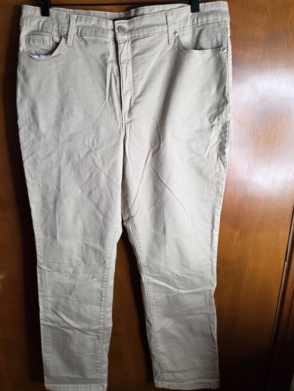 Bandolino Amy Pants Khaki Size 18 Straight Leg High-Rise Casual Classic Minimal